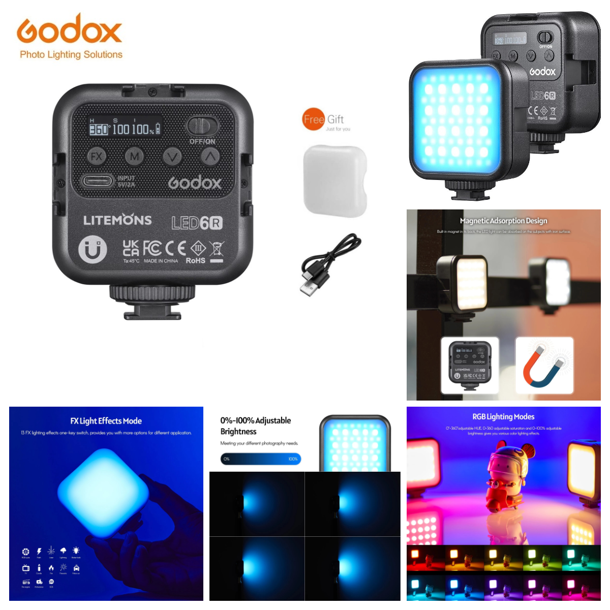 Photography Lighting Rgb - Godox LITEMONS LED6R RGB LED Video