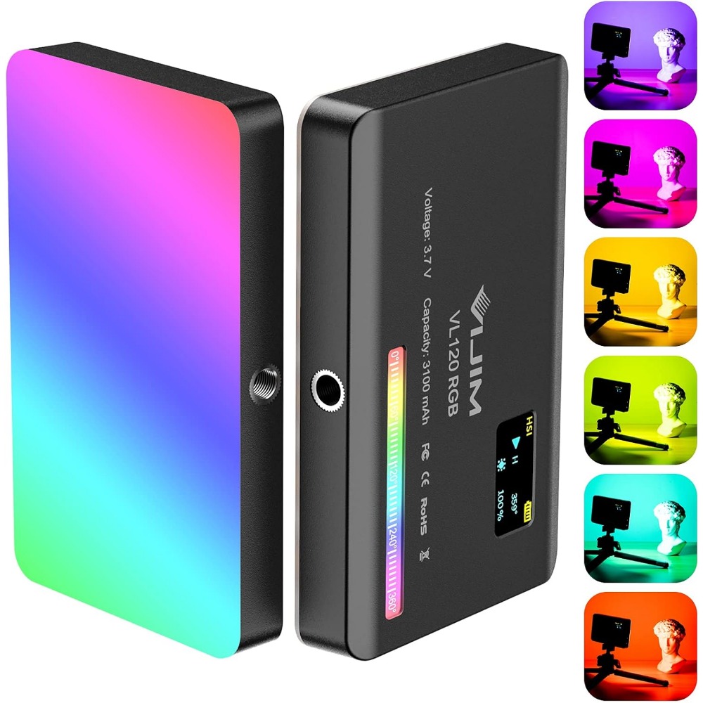 Photography Lighting Brands - RGB LED Camera Light Panel: 0-360