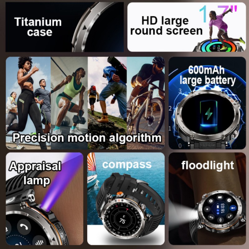 Flashlight Smart Watch Men BT  - Photography Lighting Assistant reseña y precio