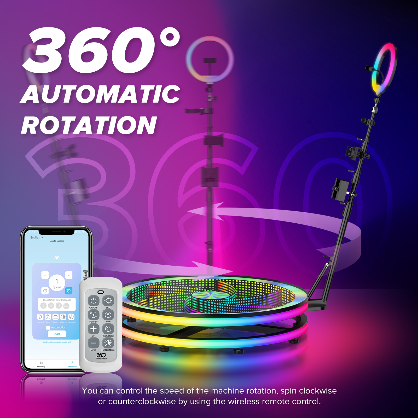 US Stock Glass Rotating 360 Ph - Photography Lighting Rental reseña y precio