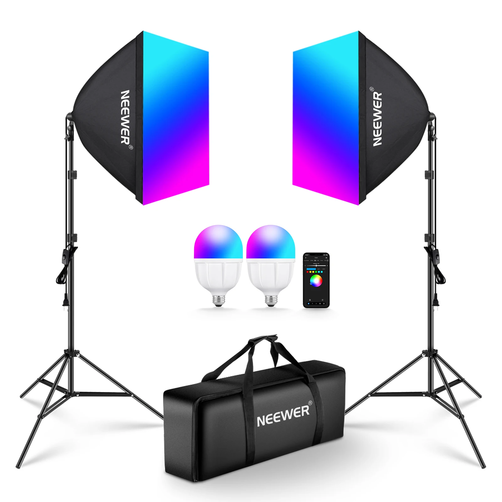 NEEWER RGB Softbox Lighting Ki - Photography Lighting Rgb reseña y precio