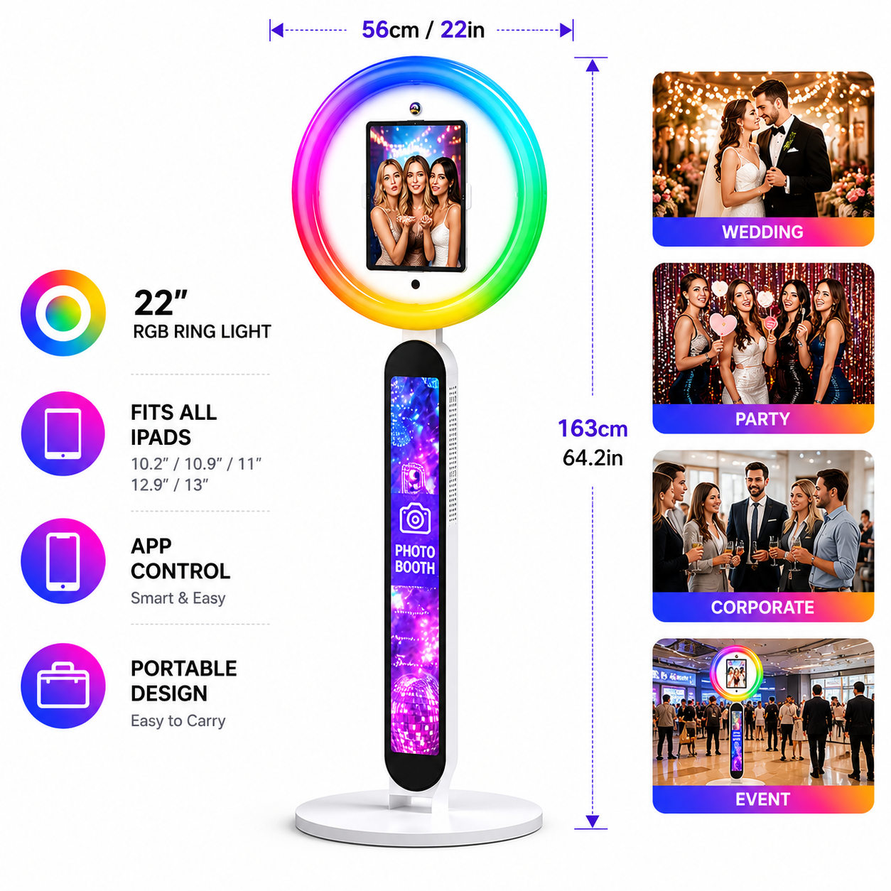 Portable iPad Photo Booth Stan - Photography Lighting Rental reseña y precio