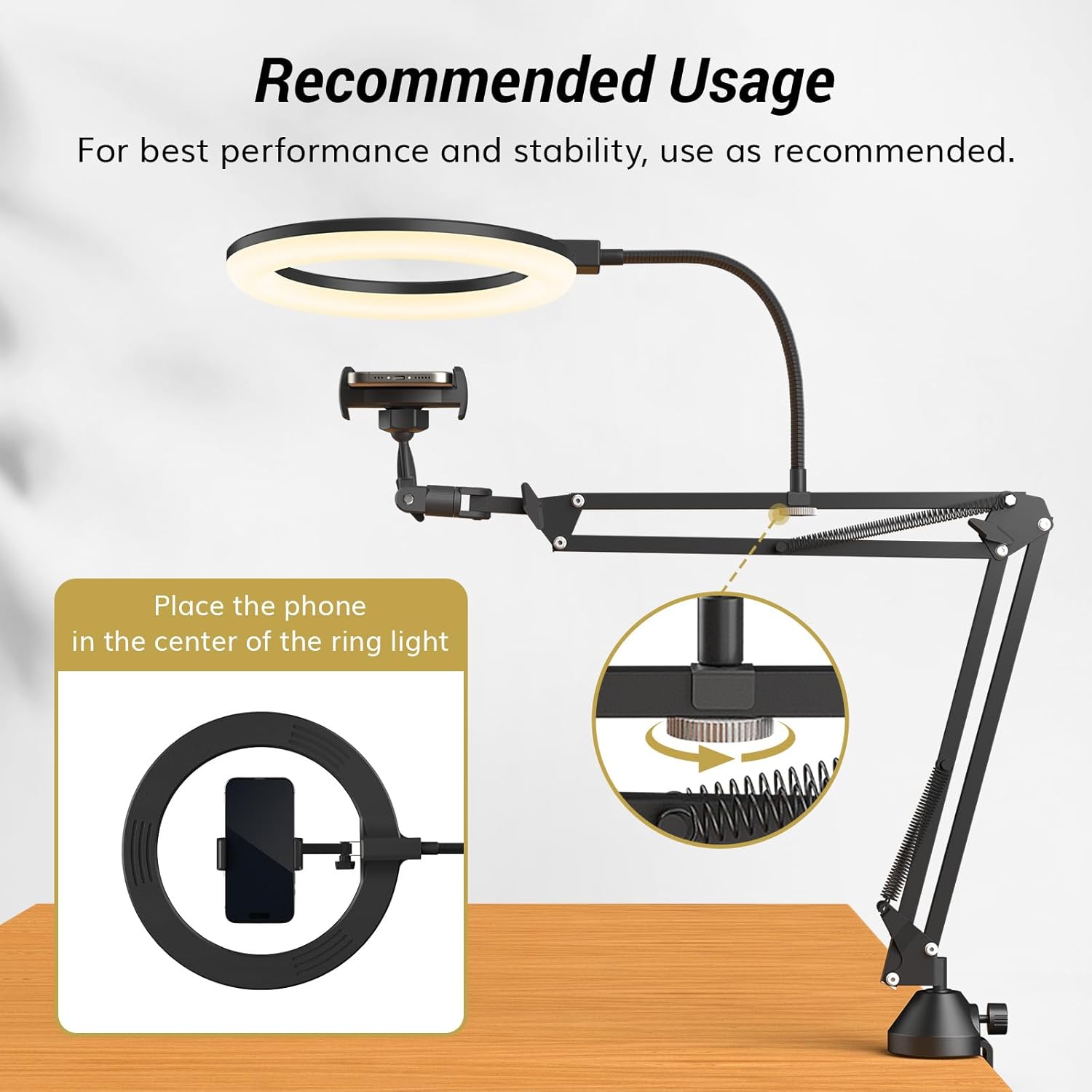 Ring Light with Stand and Phon - Photography Lighting Overhead reseña y precio