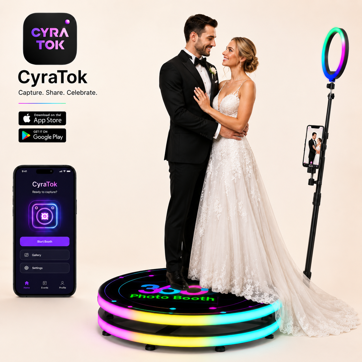 360 Photo Booth Machine with R - Photography Lighting Rental reseña y precio