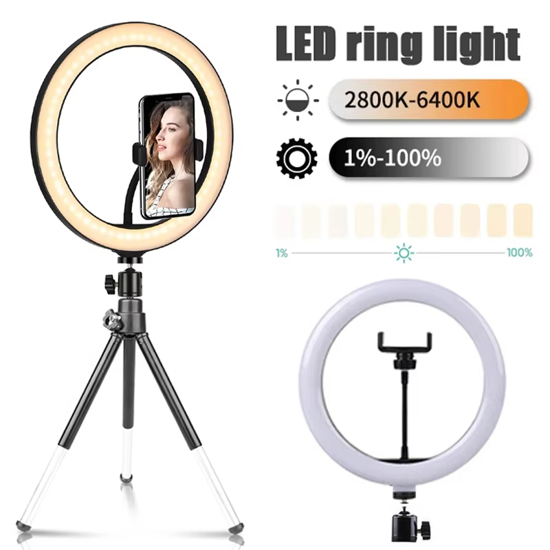 10 inch Selfie Ring Light Phot - Photography Lighting Overhead reseña y precio
